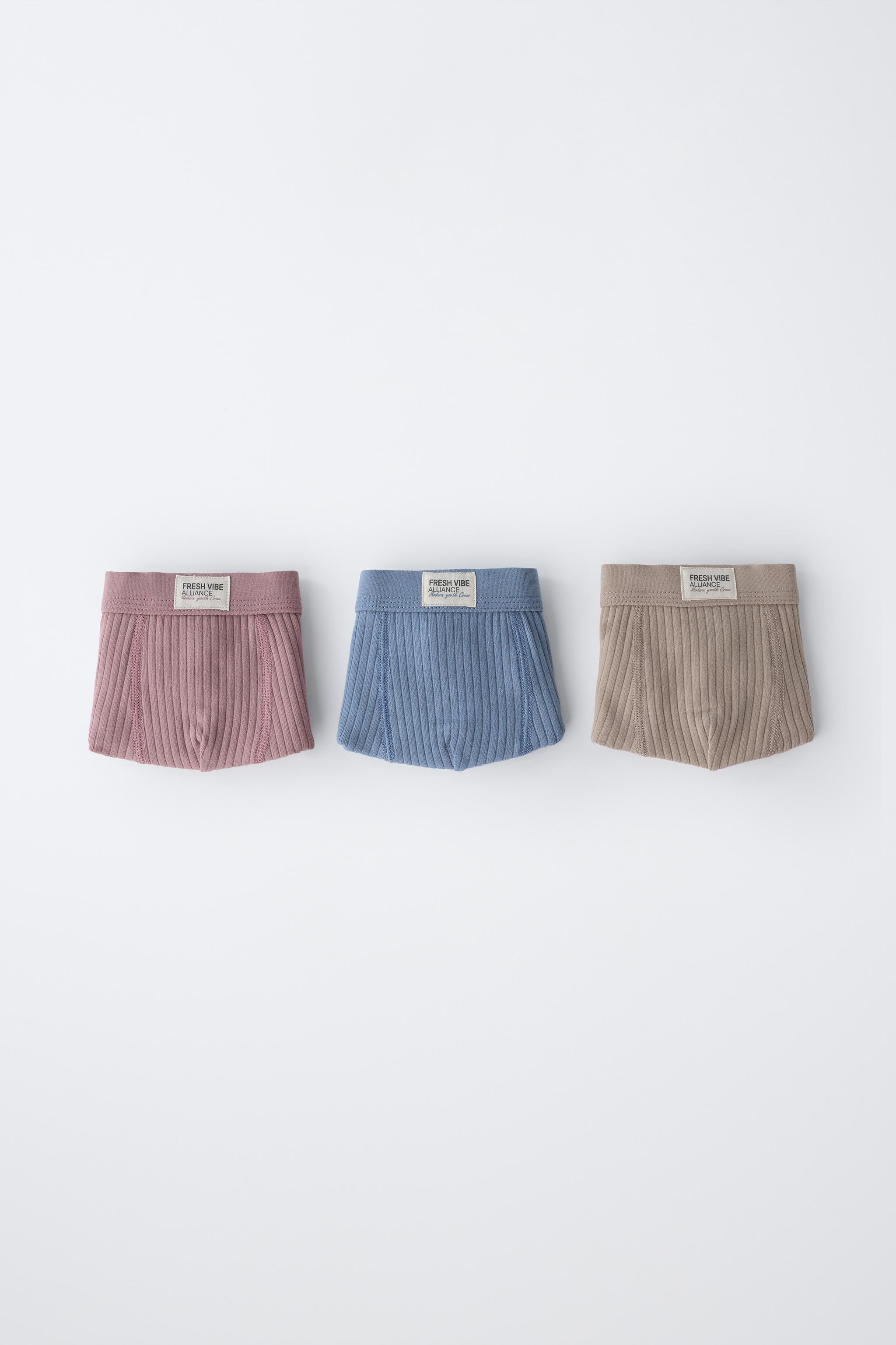 2-6 ANS/ LOT DE TROIS BOXERS CÔTELÉS ÉTIQUETTE